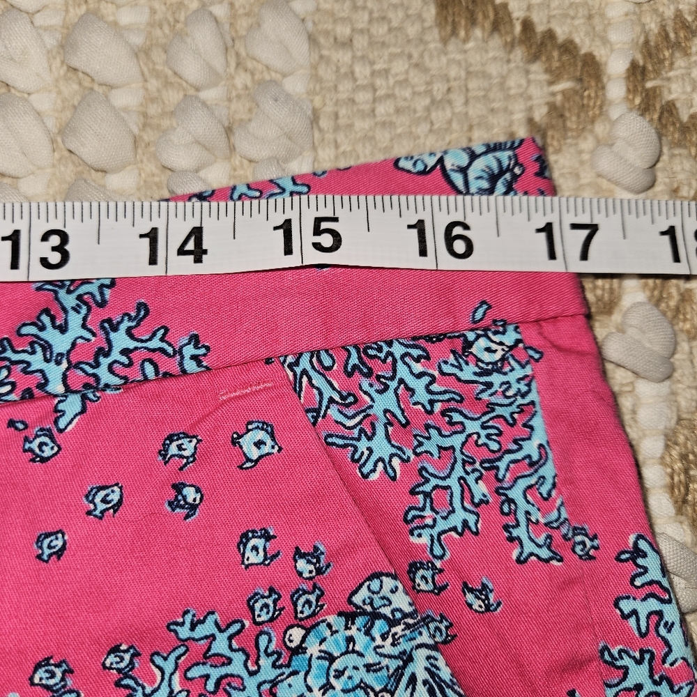 Lilly Pulitzer Bermuda Avenue Shorts Women's Size 8 Beachy Coral Reef Seashells - Picture 14 of 16